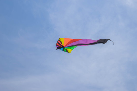 Rainbow Delta Kite Isolated on White with Clipping Path