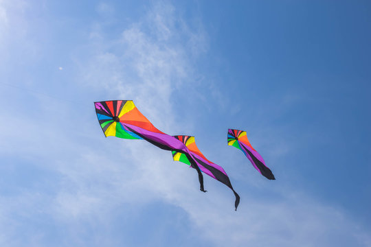 Rainbow Delta Kite Isolated on White with Clipping Path