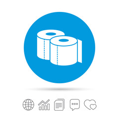 Toilet papers sign icon. WC roll symbol.