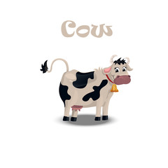 cute cow with bell