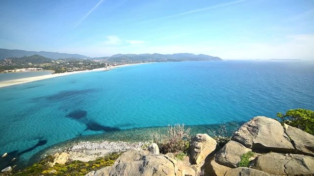 Porto Giunco on a clear day