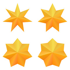 Obraz premium Set of four golden seven point stars.