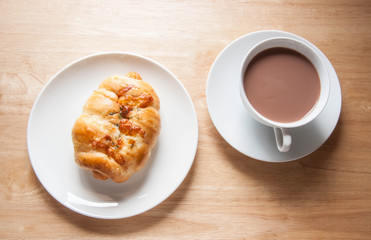  sausage roll and chocolate milk