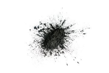 Activated charcoal powder shot with macro lens