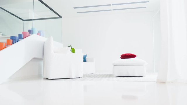 Relaxed zone with soft armchairs at spa center