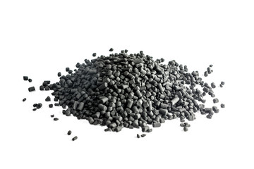 Granulated coal isolated on white background