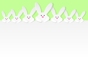 Obraz premium Easter bunnies design with copyspace. Vector.