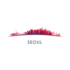 Fototapeta premium Seoul skyline silhouette.
