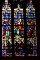 Stained glass windows. St.Patrick's Cathedral in New York..Stained glass windows. St.Patrick's Cathedral in New York..