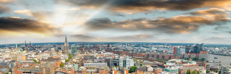 Hamburg, Germany. Panoramic aerial view