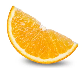 Tuinposter segment of fresh orange isolated on white background © serkucher