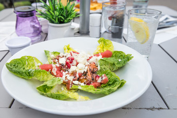 Salad from Quinoa, Black Barley, Watermelon and Feta