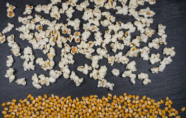 popcorn with black background