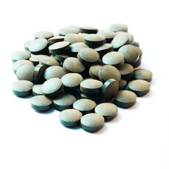 Spirulina pills isolated