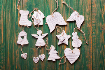 Wooden carved Christmas toys