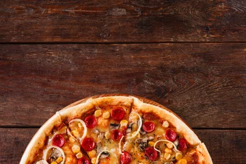 Crédence de cuisine en verre imprimé Pizzeria Pizza Fast Food Restaurant Menu Délicieuse Cuisine Italienne Concept Espace Libre