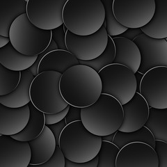 Abstract background of scattered black, dark, volumetric chips. Realistic illustration. Wallpapers for web sites