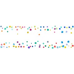 Dense watercolor confetti on white background. Rainbow colored watercolor confetti chaotic shape. Colorful hand painted illustration.