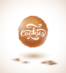 Cookie and Cookies Lettering. Vector Illustration