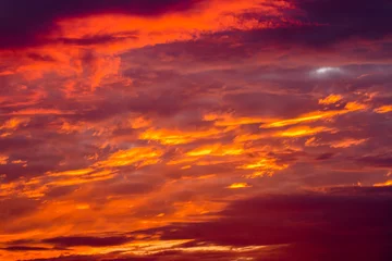 Photo sur Aluminium Ciel colorful dramatic sky with cloud at sunset