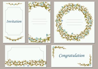 Set of models of greeting cards. Vector illustration.