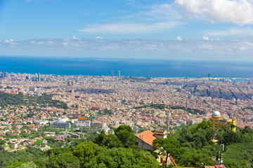 View of Barcelona from mount Tibidabo