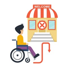 disabled person near store ban