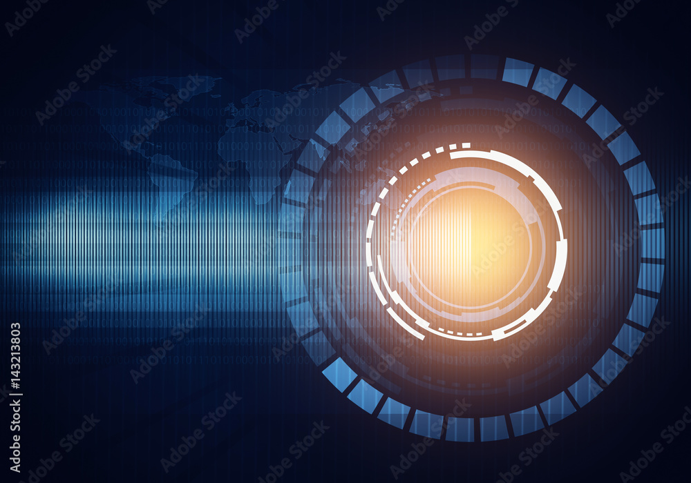 Poster digital image technology hud interface concept of virtual reality