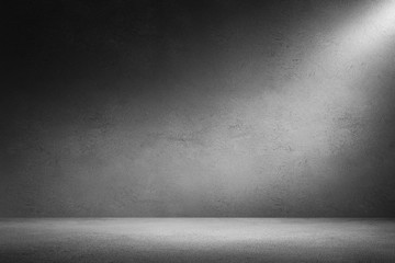 Interior room with dirty concrete wall and floor. 3d rendering illustration