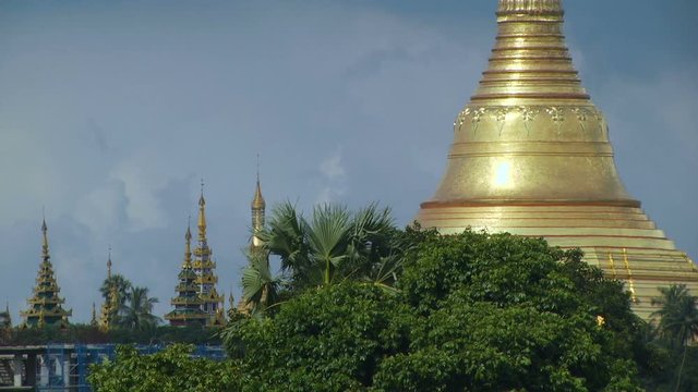Temple in Nepal against the blue sky