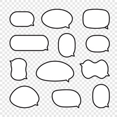 Set of rounded comic speech bubbles. Collection isolated vector image.