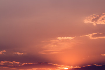 colorful dramatic sky with cloud at sunset