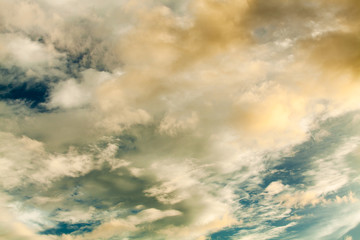 colorful dramatic sky with cloud at sunset