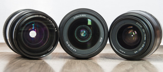 Photo lenses in line