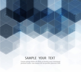 Obraz premium Vector Abstract geometric background. Template brochure design. Blue hexagon shape eps10