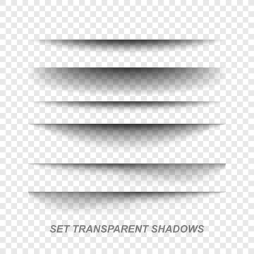 Page Divider. Transparent Realistic Paper Shadow Effect Set. Web Banner.