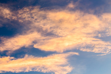 colorful dramatic sky with cloud at sunset
