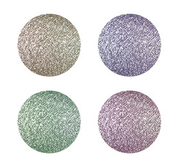 Set of metallic eye shadows samples. Chrome shades, pearl