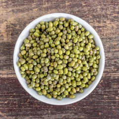 green soybeans / Porcelain bowl with green soybeans