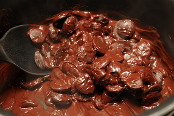 the process of melting chocolate