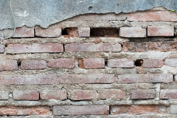 cracked concrete vintage brick wall background