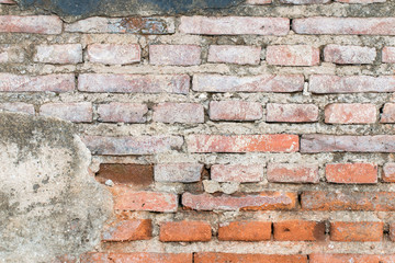 cracked concrete vintage brick wall background