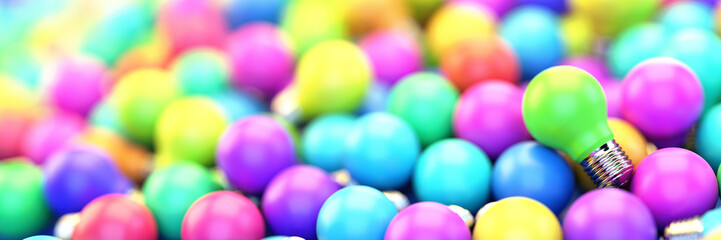 Infinite bulbs background, 3d rendering