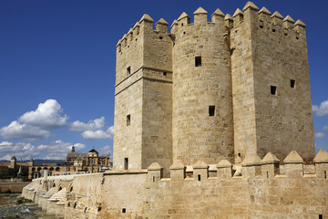 Fototapeta na wymiar The Calahorra Tower and the Roman Bridge in Cordoba, Andalusia, Spain
