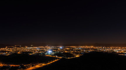 Windhoek bei Nacht, Blick Richtung Süden