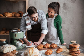 Cute couple cooking in the kitchen