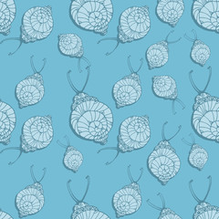 Doodle style fun lacy snail, seamless animal and doodle patterm For fabric textile, print design