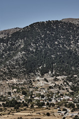 A village in the mountains on the island of Crete, Greece.