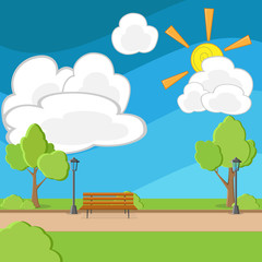 summer city park. vector illustration