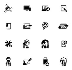 Repair Service and Maintenance Icons Set.